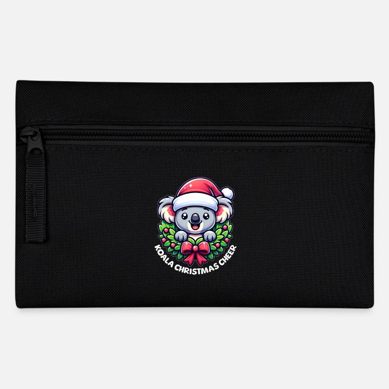 Weihnachts-Koala - Federtasche - Schwarz