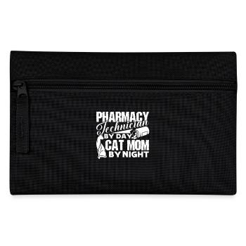 Pharmacy Technician By Day Cat Mom By Night - Pencil Case - black - Front