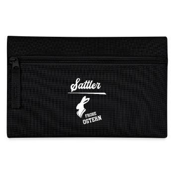 Sattler Frohe Ostern Ostergeschenk Sattlerei Chef - Federtasche - Schwarz - Vorne