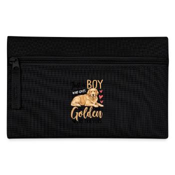 Just A Boy Who Loves Golden Retrievers - Pencil Case - black - Front