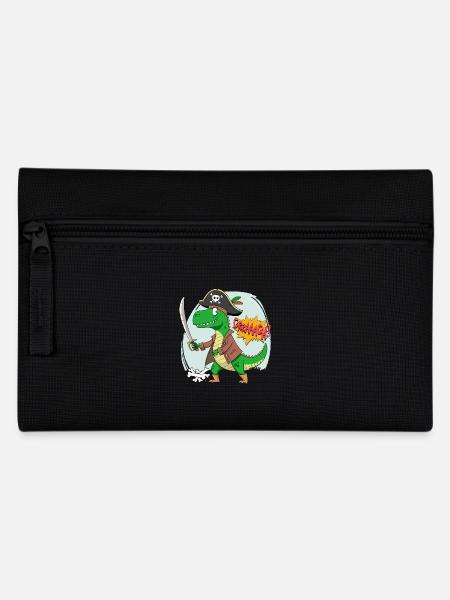 Karneval Geburtstag Pirat Dinosaurier Piratenhut - Federtasche - Schwarz