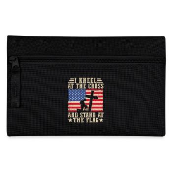 I kneel at the cross and stand at the flag - Pencil Case - black - Front