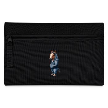 Drôle Cheval Street Art Sweat à capuche Look Cool Urbain - Trousse - noir - Devant