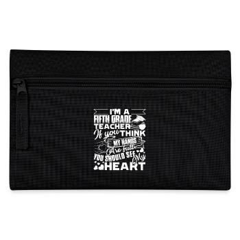 5th Grade Teacher Full Heart - Pencil Case - black - Front