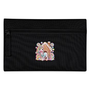 Candy Unicorn and Gingerbread House Magic - Pencil Case - black - Front