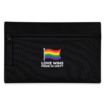 Love Wins Pride Outfit – Rainbow LGBTQ+ Design - Pencil Case - black - Front