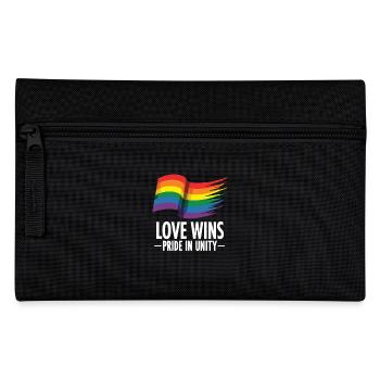 Love Wins Pride Outfit – Rainbow LGBTQ+ Design - Pencil Case - black - Front