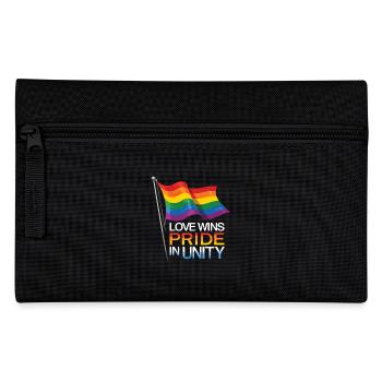 Love Wins Pride Outfit – Rainbow LGBTQ+ Design - Pencil Case - black - Front