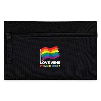 Love Wins Pride Outfit – Rainbow LGBTQ+ Design - Pencil Case - black - Front