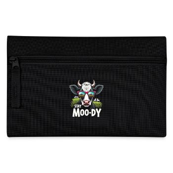 Stay Moo-dy Funny Cow Animal Lover Farm - Pencil Case - black - Front