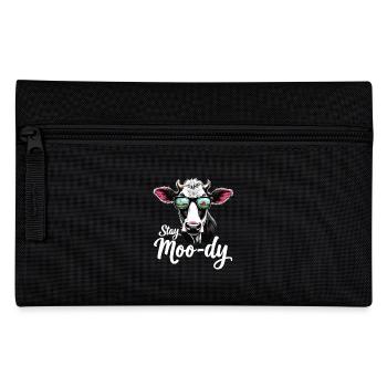 Stay Moo-dy Funny Cow Animal Lover Farm - Pencil Case - black - Front