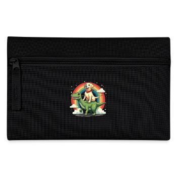 Labrador Dog Dinosaur Rainbow Labrador - Pencil Case - black - Front