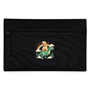 Labrador Dog Dinosaur Rainbow Labrador - Pencil Case - black - Front