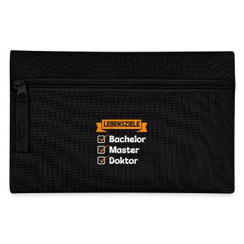 Ph.D BACHELOR MASTER DOKTOR Lustiges - Federtasche - Schwarz - Vorne