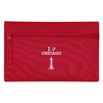 I love Chicago Cool Heart Flagge USA Empire Building - Federtasche - Rot - Vorne