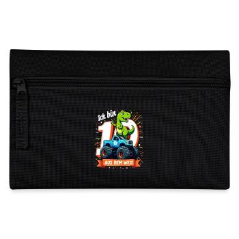Dinosaur 10th Birthday Monster Truck - Pencil Case - black - Front