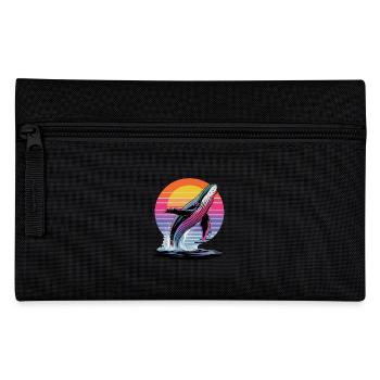 Whale at sunset in front of a colorful - Pencil Case - black - Front