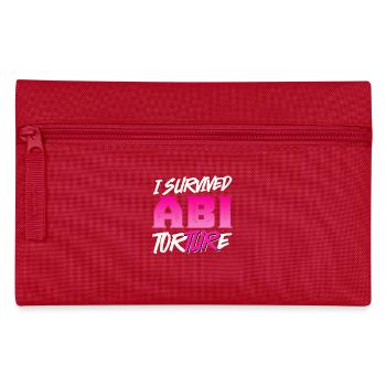 Abiturienten I SURVIVED ABI TORTURE Lustiges - Federtasche - Rot - Vorne