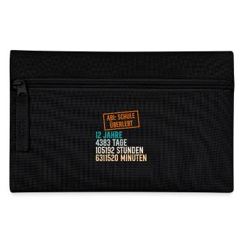 Abitur 12 JAHRE 4383 TAGE 105192 STUNDEN Lustiges - Federtasche - Schwarz - Vorne