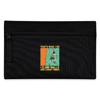 Climbing and Knowledge: Wall Climber Saying - Pencil Case - black - Front