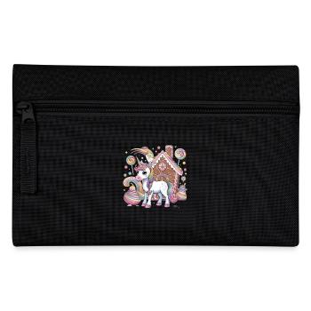 Magic Unicorn and Gingerbread House with - Pencil Case - black - Front