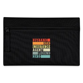 Insurance Agent Husband Dad Hero Funny Insurance - Pencil Case - black - Front