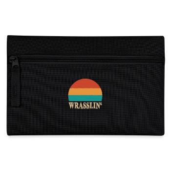Wrasslin' Retro Vintage Style Coucher de soleil - Trousse - noir - Devant