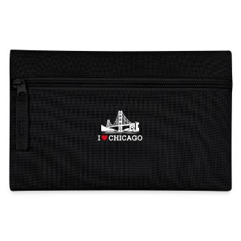 J’aime Chicago Heart Flag Golden Gate Bridge Jeu de mots - Trousse - noir - Devant