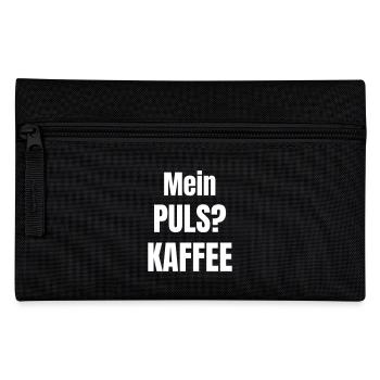 Mein Puls? Kaffee - Federtasche - Schwarz - Vorne