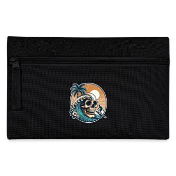 Surfing Surfer skull - Pencil Case - black - Front