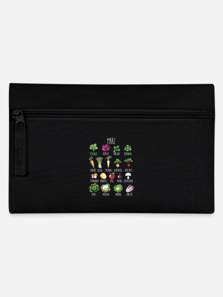 März Saisonales Gemüse und Obst Collage - Federtasche - Schwarz