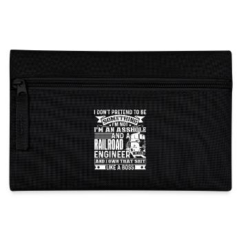 Railroad Engineer Badass Railroad Engineer - Pencil Case - black - Front
