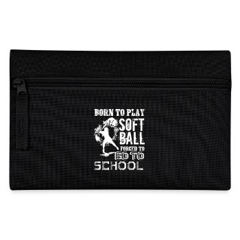 Softball Born To Play Softball - Pencil Case - black - Front