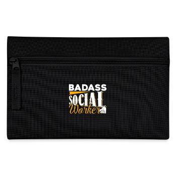 Social Worker Badass Social Worker - Pencil Case - black - Front