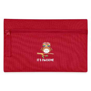 Owl Animal Lover Owls - Pencil Case - red - Front