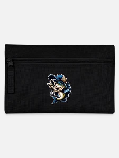 Fishing Fish With Cap Fish Hook - Pencil Case - black