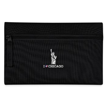 J’aime Chicago Cool Statue De La Liberté Coeur Drapeau - Trousse - noir - Devant