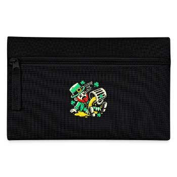 Funny St. Patrick's Day clover and out - Pencil Case - black - Front