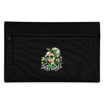 Girl I'm happy today St. Patrick's Day - Pencil Case - black - Front