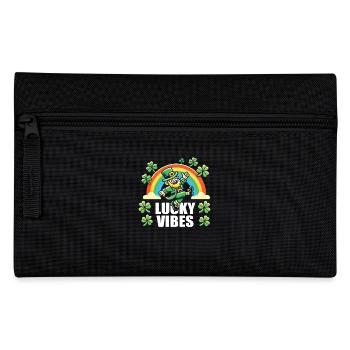 St. Patrick's Day Happy Vibes Rainbow - Pencil Case - black - Front