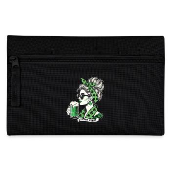 Happy Vibes St. Patrick's Day Woman - Pencil Case - black - Front