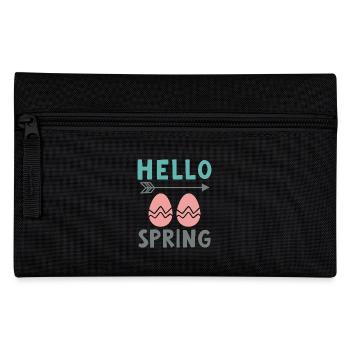 Hello Spring Spring Design with Easter Eggs - Pencil Case - black - Front