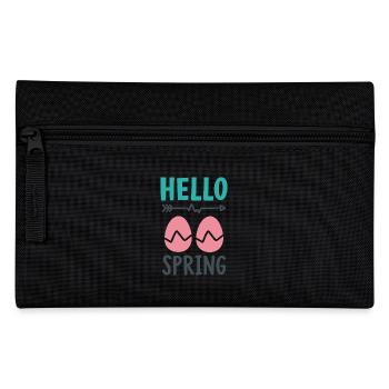 Bonjour le design printanier avec des œufs de Pâques - Trousse - noir - Devant