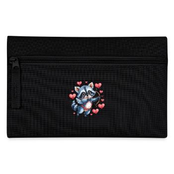 Cupid raccoon with arrow and heart - Pencil Case - black - Front