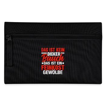 Kein dicker Bauch, sondern Feinkostgewölbe Shirt - Federtasche - Schwarz - Vorne