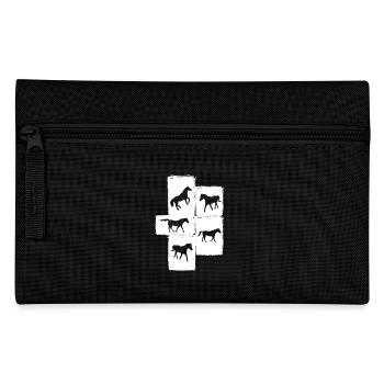 Reiten Pferd - Federtasche - Schwarz - Vorne