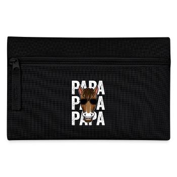 Riding Dad Father Horse - Pencil Case - black - Front