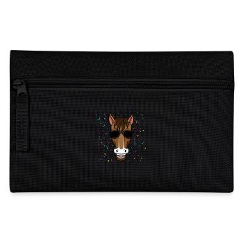 Reiten Pferd - Federtasche - Schwarz - Vorne