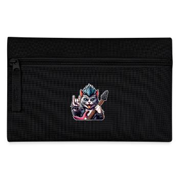 Cat Rock and Roll Guitarist Electric Guitar - Pencil Case - black - Front