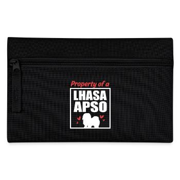 Lhasa Apso Hund - Federtasche - Schwarz - Vorne